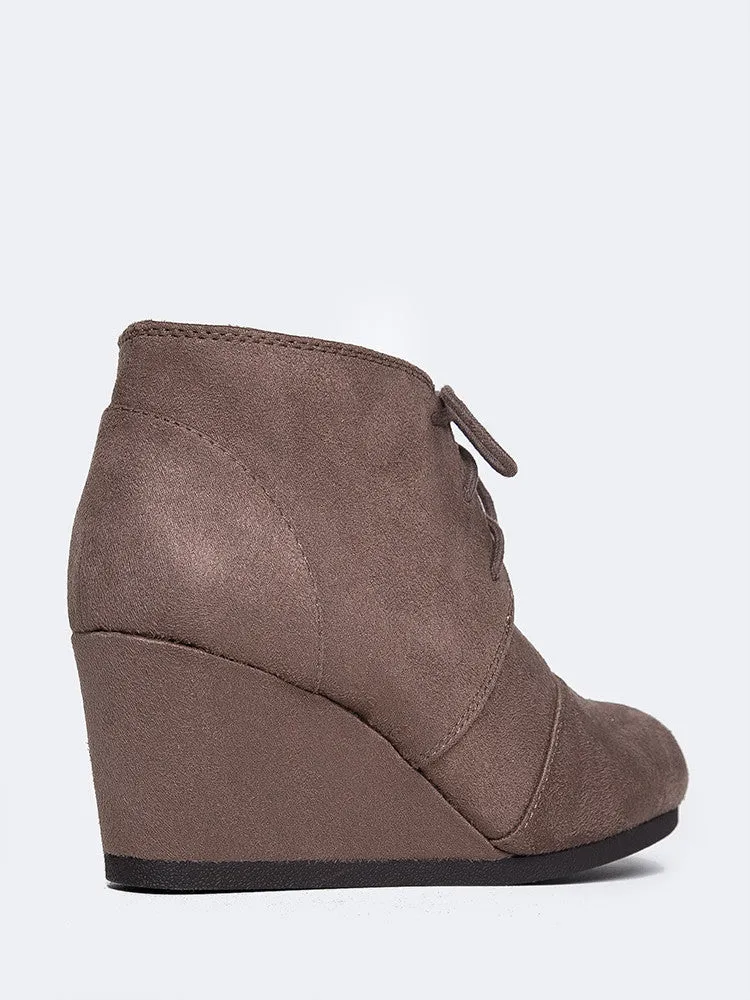 Oxford Wedge Lace-Up Bootie