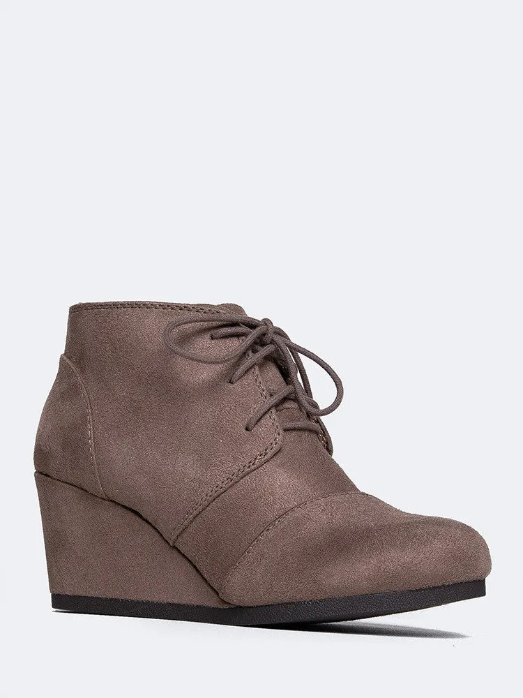 Oxford Wedge Lace-Up Bootie