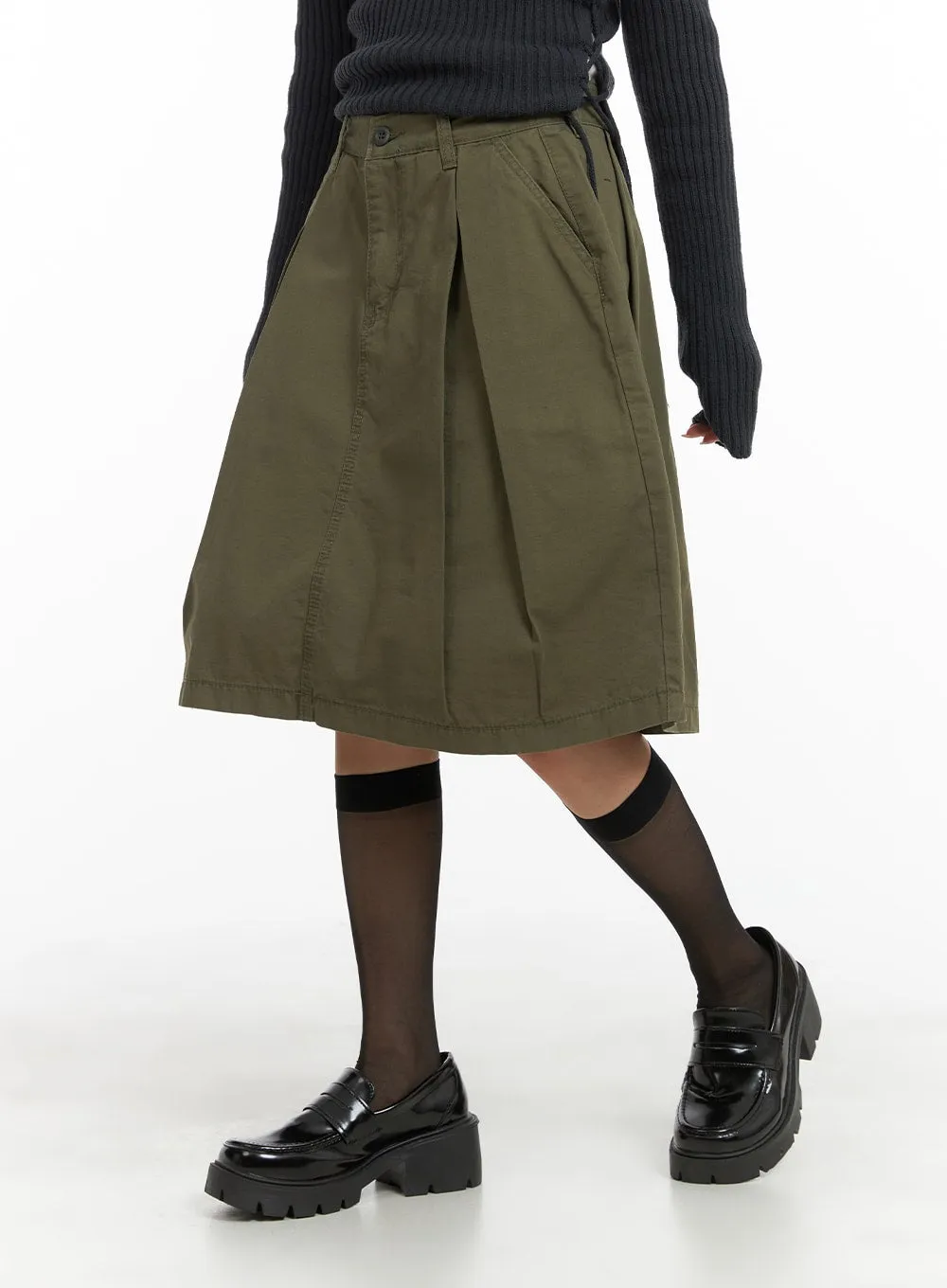 Pintuck Midi Skirt CA404