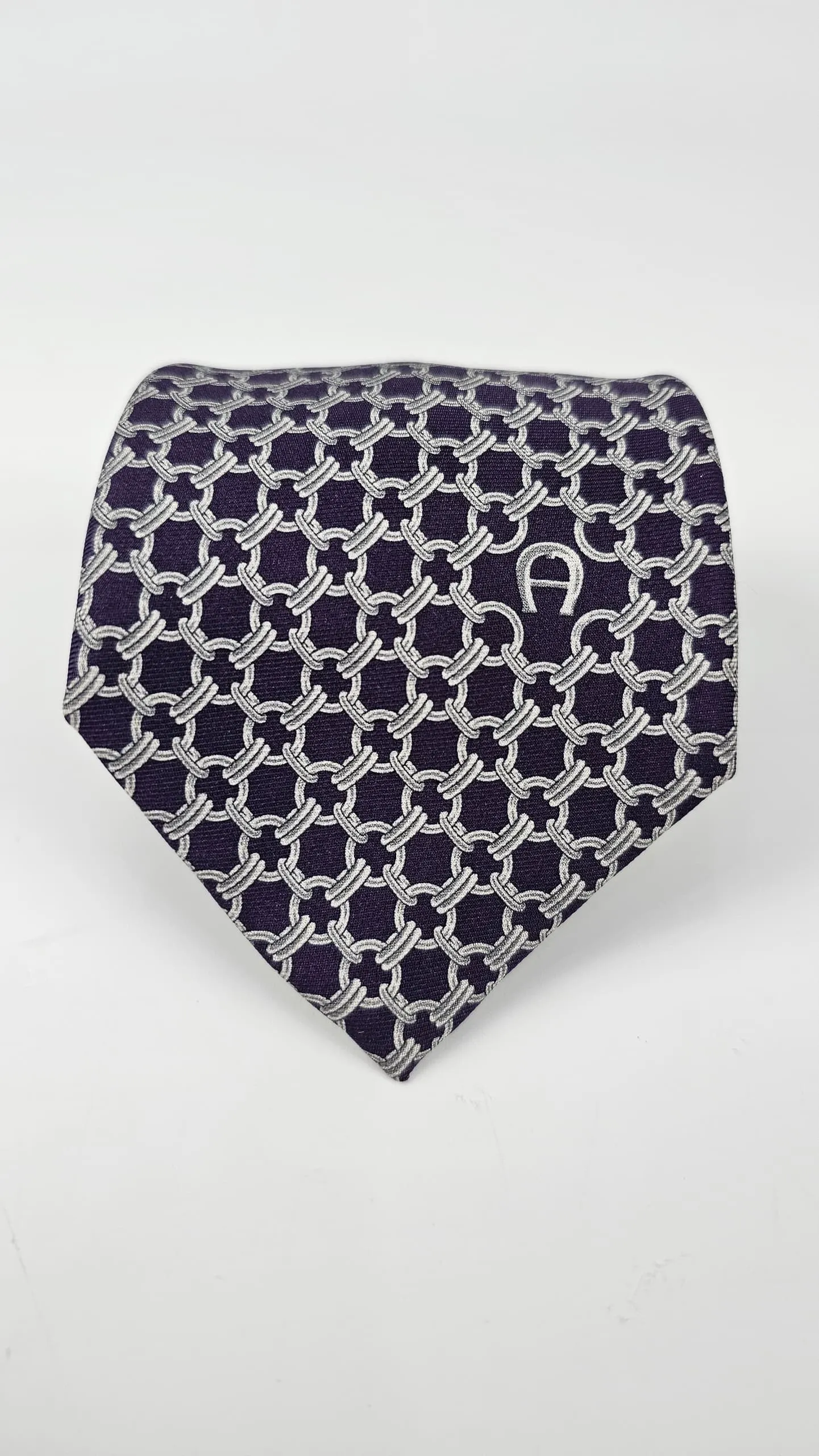 Purple Printed Silk Necktie