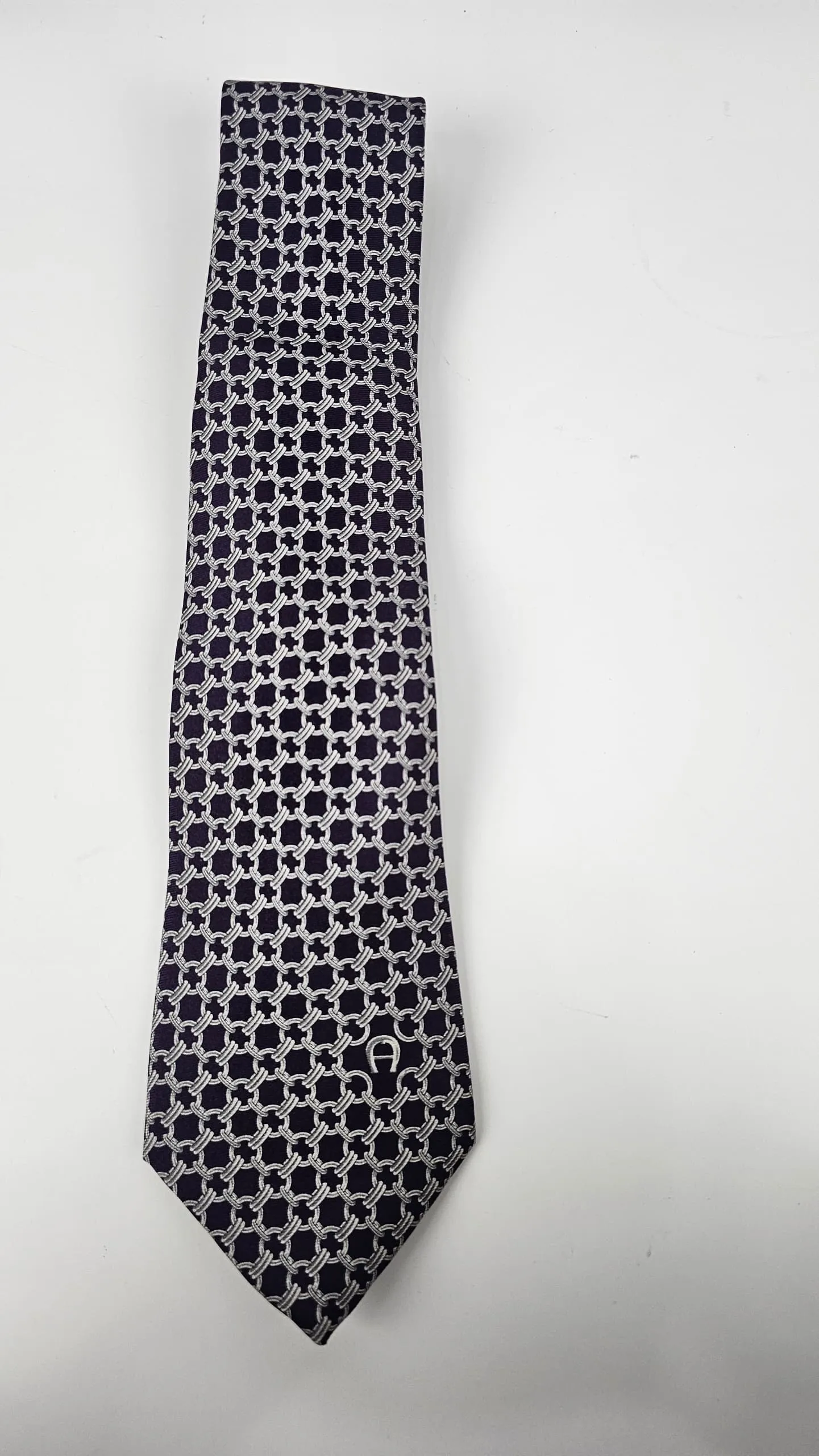 Purple Printed Silk Necktie