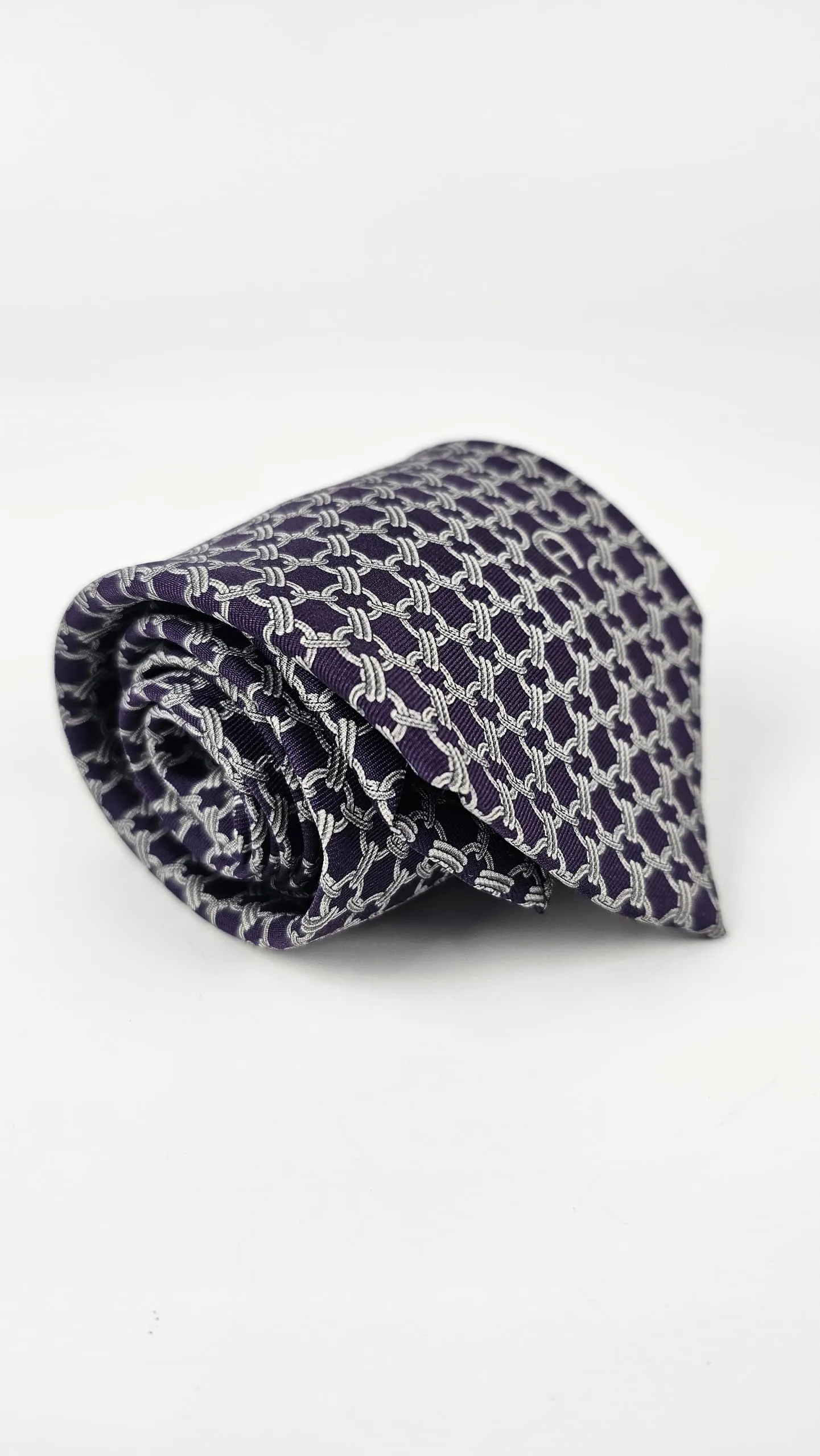 Purple Printed Silk Necktie