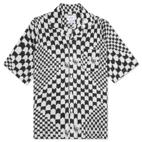 Rayon Checker Button Up - Black/Cream