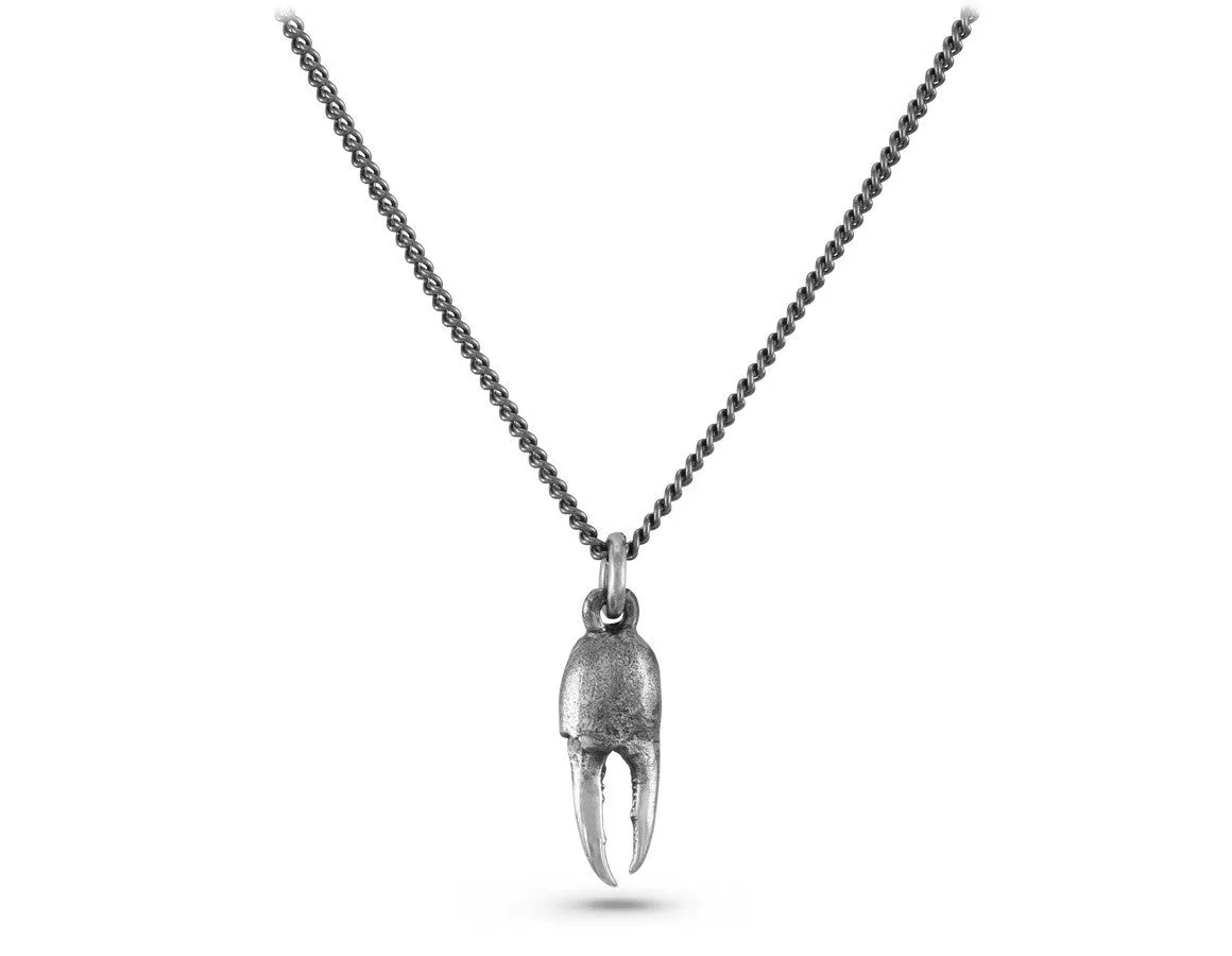 Small Crab Claw Necklace - Silver