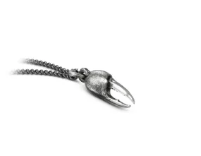 Small Crab Claw Necklace - Silver