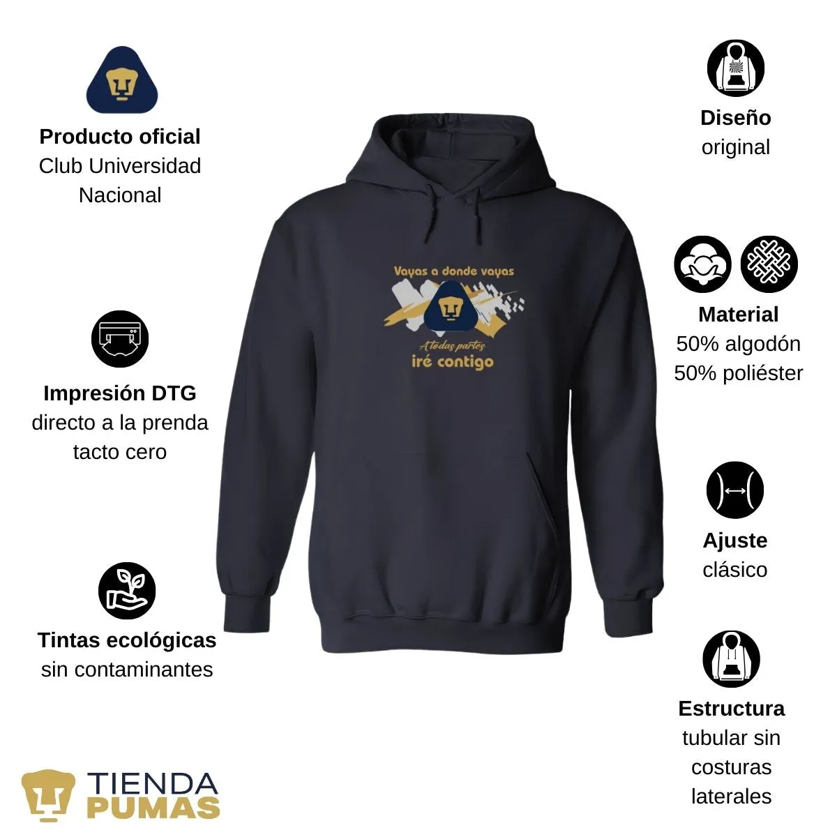 Sudadera Hombre Pumas UNAM vuelta