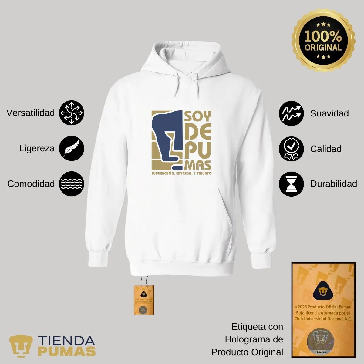 Sudadera Mujer Hoodie  Pumas UNAM Soy de Pumas