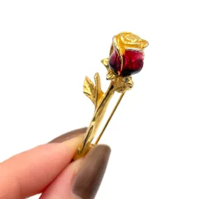 【USA輸入】ヴィンテージ LANCER II エナメル ローズ ブローチ/Vintage LANCER II Enamel Rose Brooch