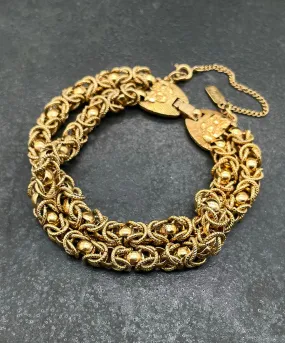 【USA輸入】ヴィンテージ MONET デザイン ダブルチェーン ブレスレット/Vintage MONET Design Chain Bracelet