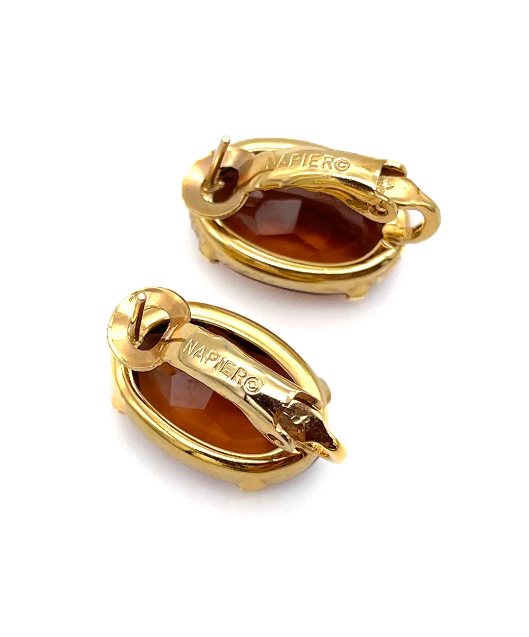 【USA輸入】ヴィンテージ NAPIER アンバー ビジュー ピアス/Vintage NAPIER Amber Bijou Post Earrings