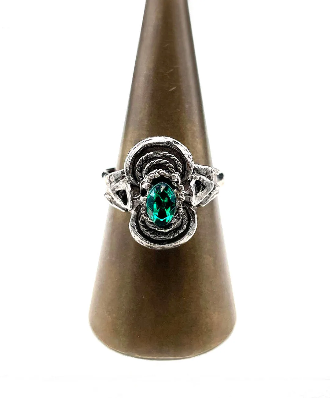 【USA輸入】ヴィンテージ VOGUE エメラルドグリーン ビジュー リング/Vintage VOGUE Emerald Bijou Ring