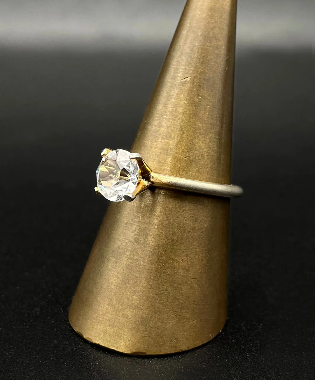 【USA輸入】ヴィンテージ クリアビジュー ソリテール リング/Vintage Clear Bijou Solitaire Ring