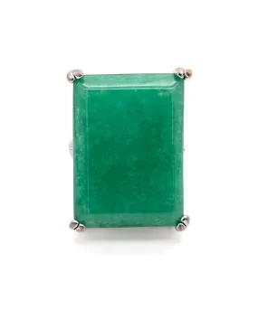 【USA輸入】ヴィンテージ ジェイドグリーン レクタングル リング/Vintage Jade Green Rectangle Ring