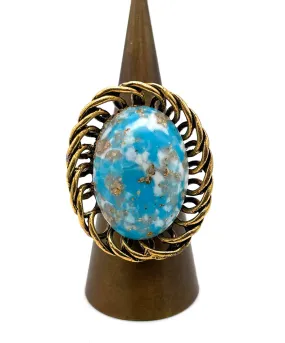 【USA輸入】ヴィンテージ ターコイズ マーブル リング/Vintage Turquoise Marble Ring