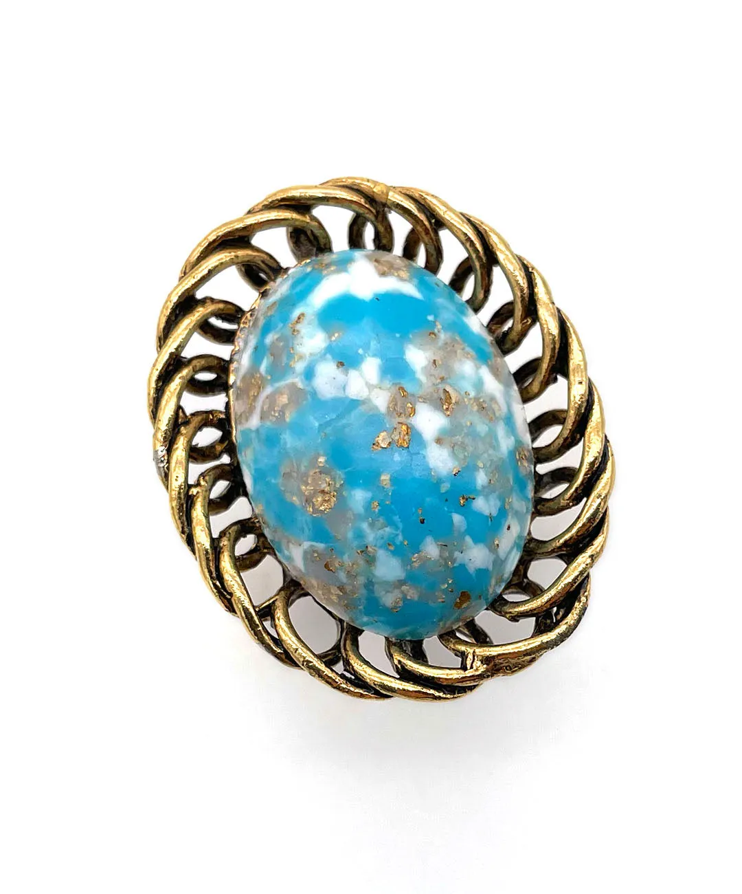 【USA輸入】ヴィンテージ ターコイズ マーブル リング/Vintage Turquoise Marble Ring