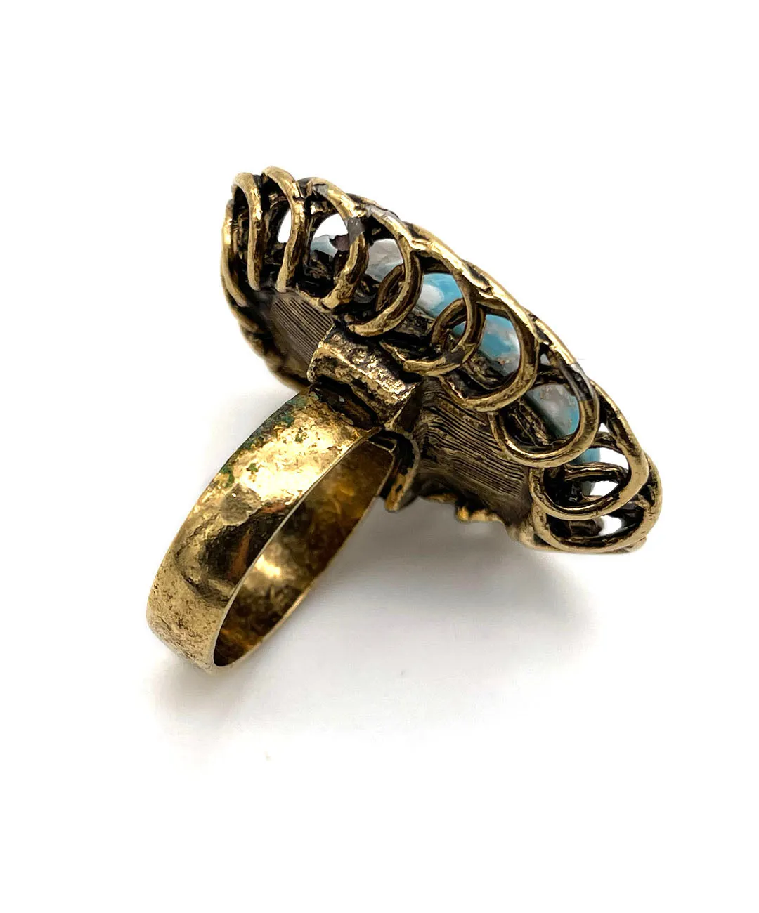 【USA輸入】ヴィンテージ ターコイズ マーブル リング/Vintage Turquoise Marble Ring