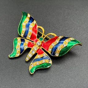 【USA輸入】ヴィンテージ バタフライ エナメル ビジュー ブローチ/Vintage Butterfly Enamel Bijou Brooch