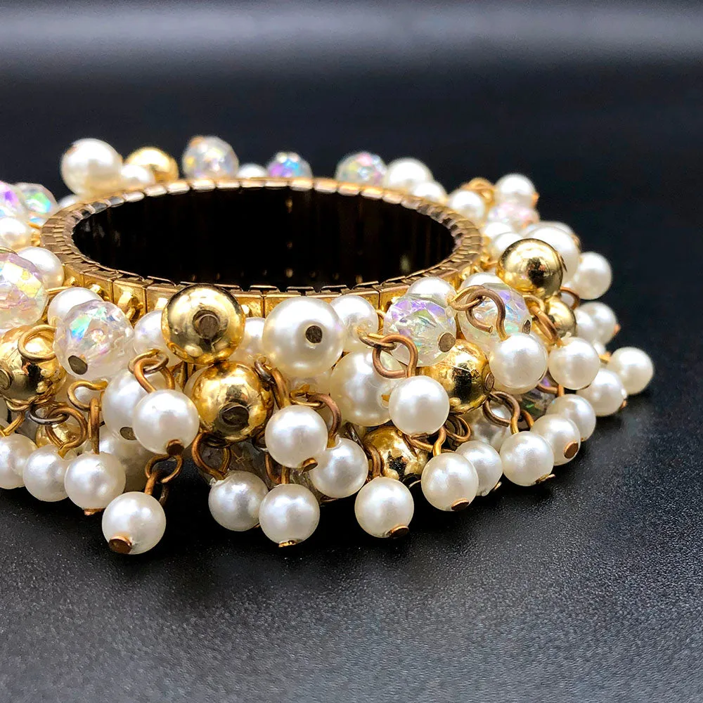 【USA輸入】ヴィンテージ パール ビーズ ブレスレット/Vintage Pearl Beads Bracelet