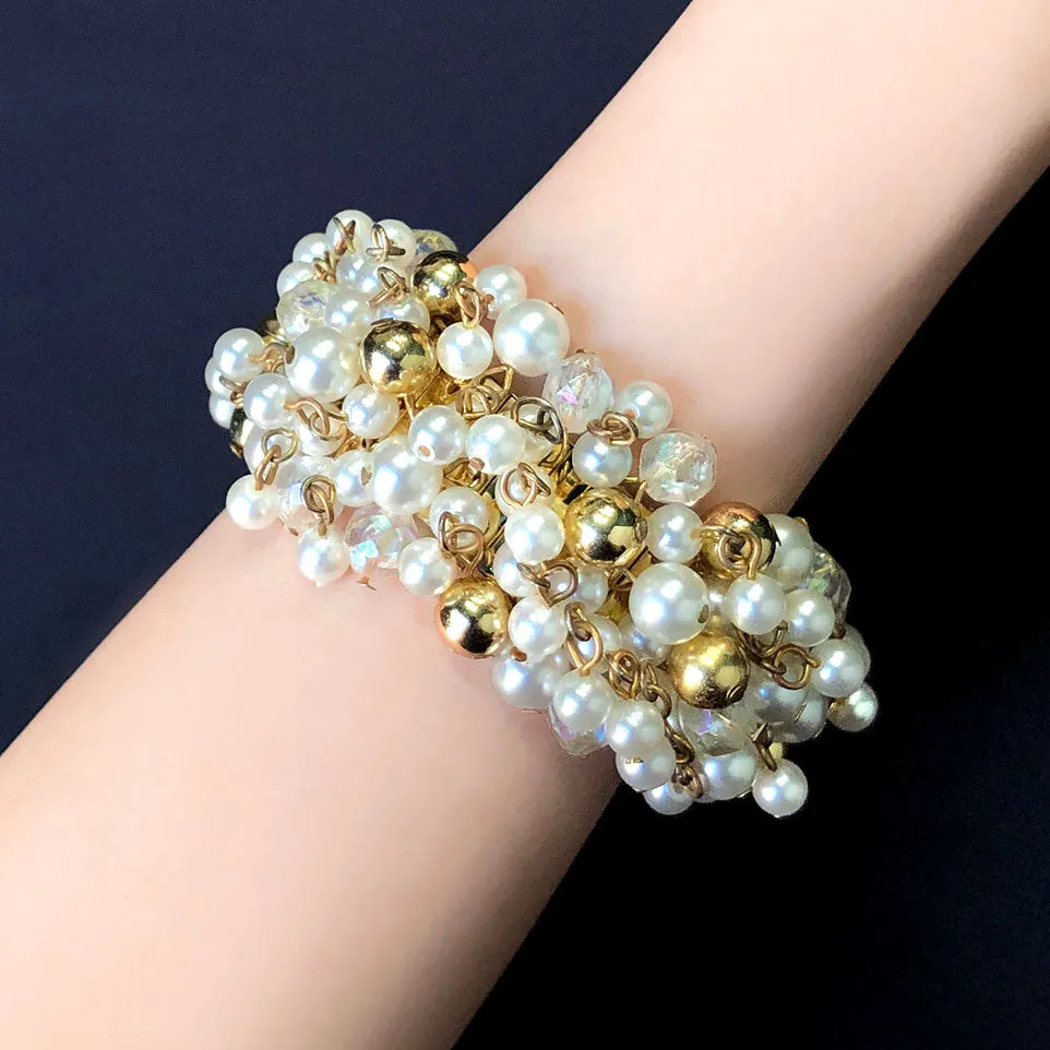 【USA輸入】ヴィンテージ パール ビーズ ブレスレット/Vintage Pearl Beads Bracelet