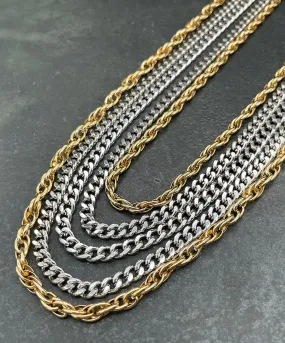 【USA輸入】ヴィンテージ マルチ ミックスチェーン ネックレス/Vintage Multi Mixed Chain Necklace