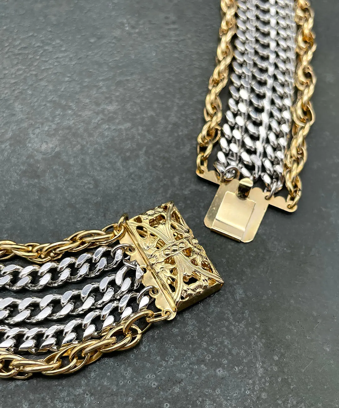 【USA輸入】ヴィンテージ マルチ ミックスチェーン ネックレス/Vintage Multi Mixed Chain Necklace