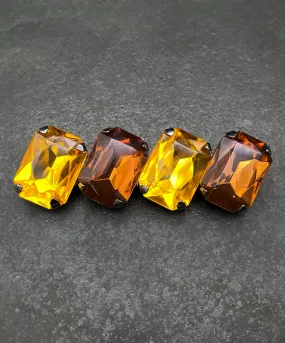 【ドイツ買付】ヴィンテージ SEIBOTH イエロー ブラウン ガラス ブローチ/Vintage SEIBOTH Yellow Brown Glass Brooch