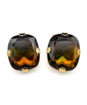 【ドイツ買付】ヴィンテージ SEIBOTH ブラウン ビジュー イヤリング/Vintage SEIBOTH Brown Bijou Clip On Earrings