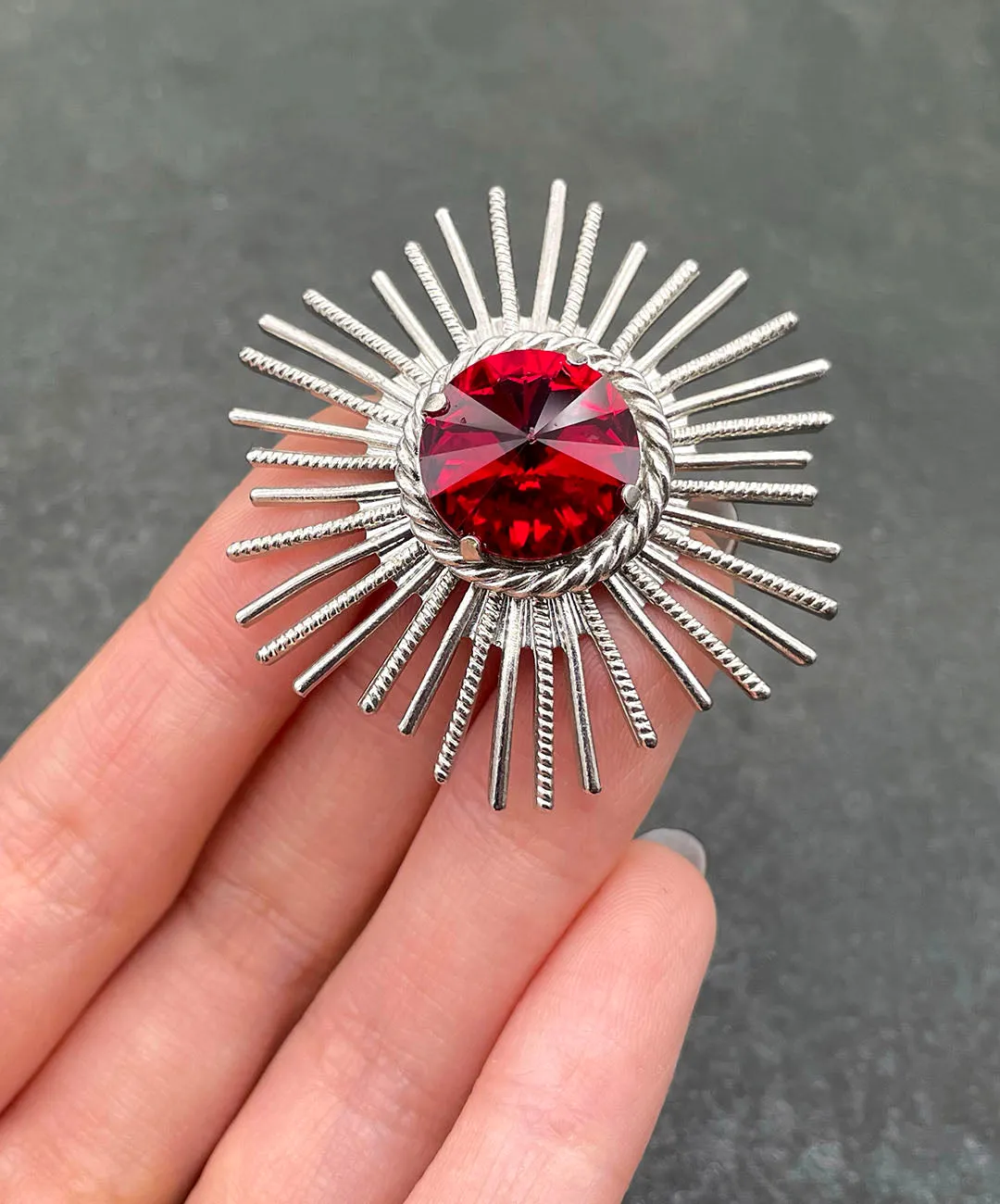 【ドイツ買付】ヴィンテージ SEIBOTH レッド ビジュー ブローチ/Vintage SEIBOTH Red Bijou Brooch