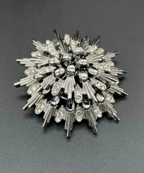 【フランス輸入】ヴィンテージ SPHINX グレー クリア ビジュー ブローチ/Vintage SPHINX Gray Clear Bijoux Brooch